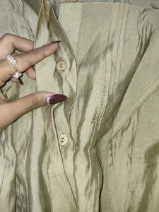 Elegant Collared Beige Top