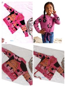 Girl's Pink Patterned Cardigan
