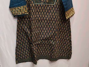 Elegant Teal and Gold Printed Kurta