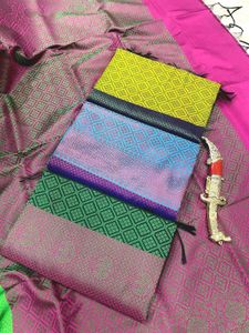 Green &amp; Pink Silk Saree