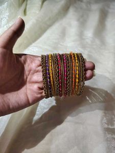 Traditional Multicolor Silk Thread Bangles Set