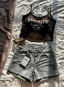 Grey Denim Shorts