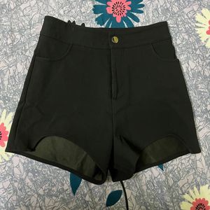 Stylish Black High-Waisted Shorts