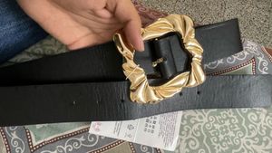 SALE!ZARA womens gold buckle belt