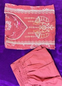 Elegant Pink Floral Kurta Set