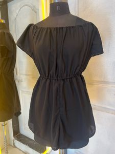 Chic Off-Shoulder Black Romper