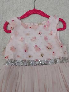 Girls Pink Tulle Dress with Sequins