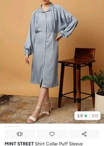 Elegant Blue Shirt Dress