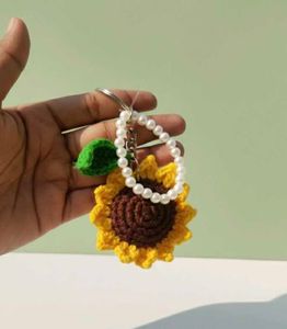 Handmade Sunflower Keychain