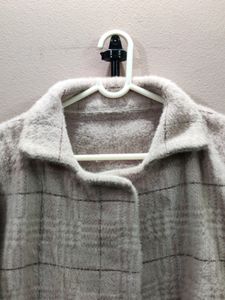 Premium women's double-breasted plaid overcoat