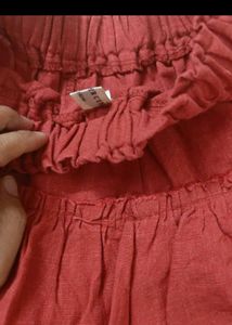 Red Tiered Mini Skirt