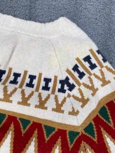 Patterned Knit Pullover Sweater