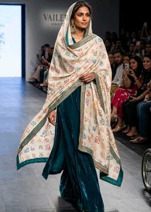 Vibrant Unique Tamil Alphabet Scarf/Dupatta