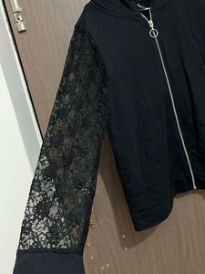 DEFACTO BRANDED  JACKET Lace Sleeve Hoodie