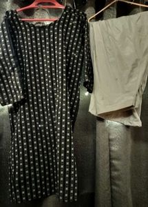 Cotton kurta with Crepe Salwar set