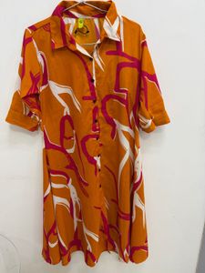 Vibrant Abstract Print Shirt Dress