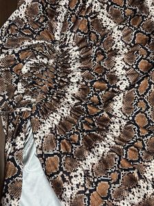 Stylish Snake Print Ruched Dress