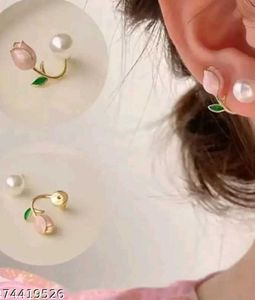 Elegant Rose Pearl Stud Earrings each any of the a