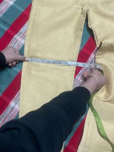 Beige Silk Pants
