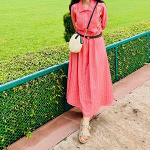 new Embroidered Striped dress