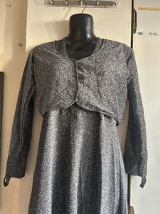 Elegant silver gown with jacket