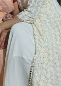 Elegant White Sequined Kurta Set
