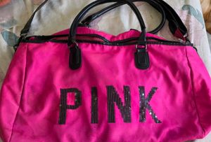 Bright Pink "PINK" Sequin Duffle Bag