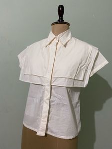 Cream Layered Short Sleeve Shirt