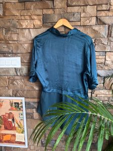 Stylish Teal Satin Tunic
