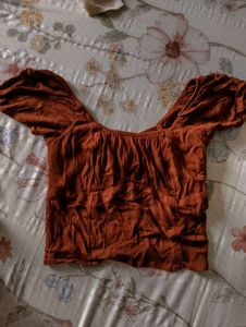 Hollister Brown Super Cropped Top