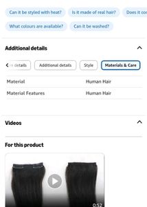 Thick human hair extensions with clip