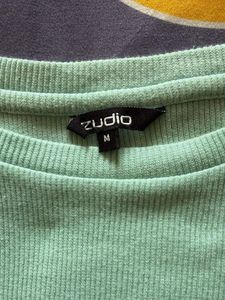 Mint Green Ribbed Knit Top