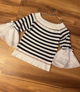 Striped Bell Sleeve Top 32-34 bust size