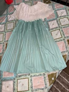 Pleated blue dress