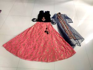 Crop Top Skirt With Jacket