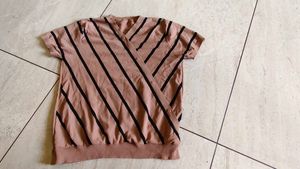 Stylish Striped Wrap Top