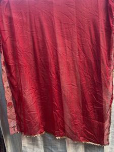 Red Silk Saree with Embellished Border