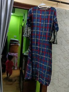 Stylish Plaid Kurta Set