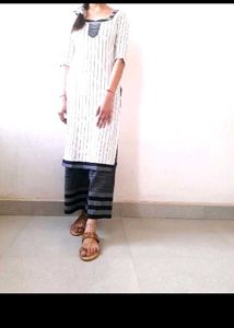 Striped Cotton Kurta Set