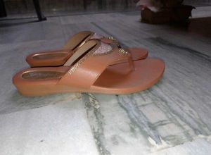 Elegant Ethnic Tan Slip-On Flats for Women