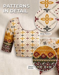 Elegant Cream &amp; Yellow Printed Blouse