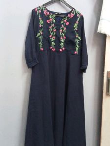 Partywear Midi Length Embroidery Aline Kurta