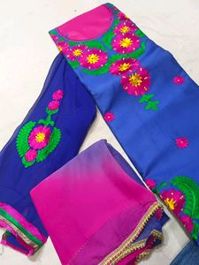 Girlish Suit With Bazu Work