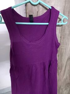 Purple Sleeveless Casual Dress