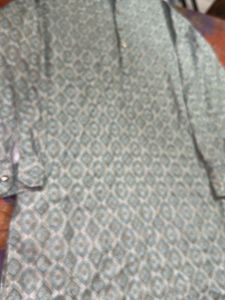 Light Blue Geometric Print Kurta for men …..🗯️🔥