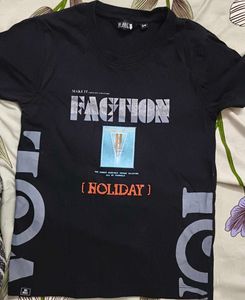 Black "Faction Holiday" Graphic T-Shirt