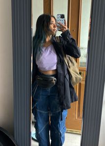 Lilac Cap Sleeve Sweetheart Neck Top