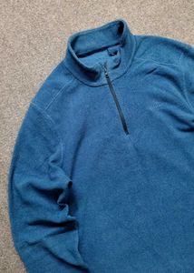 Men's Blue Decathlon Fleece Quarter Zip Pullover