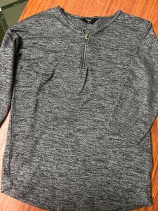 MAX Heathered Gray Zip-Up T-Shirt