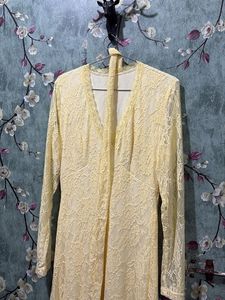 yello sheer A line dress